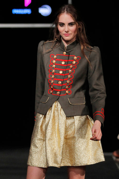 Chaqueta CONDESA BEATLE verde y rojo