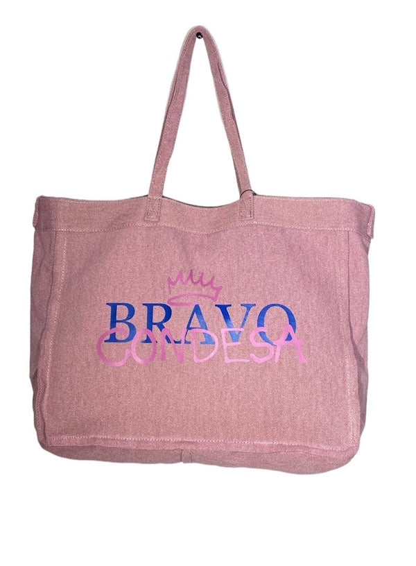 Bolso tote BRAVOCONDESA rosa empolvado