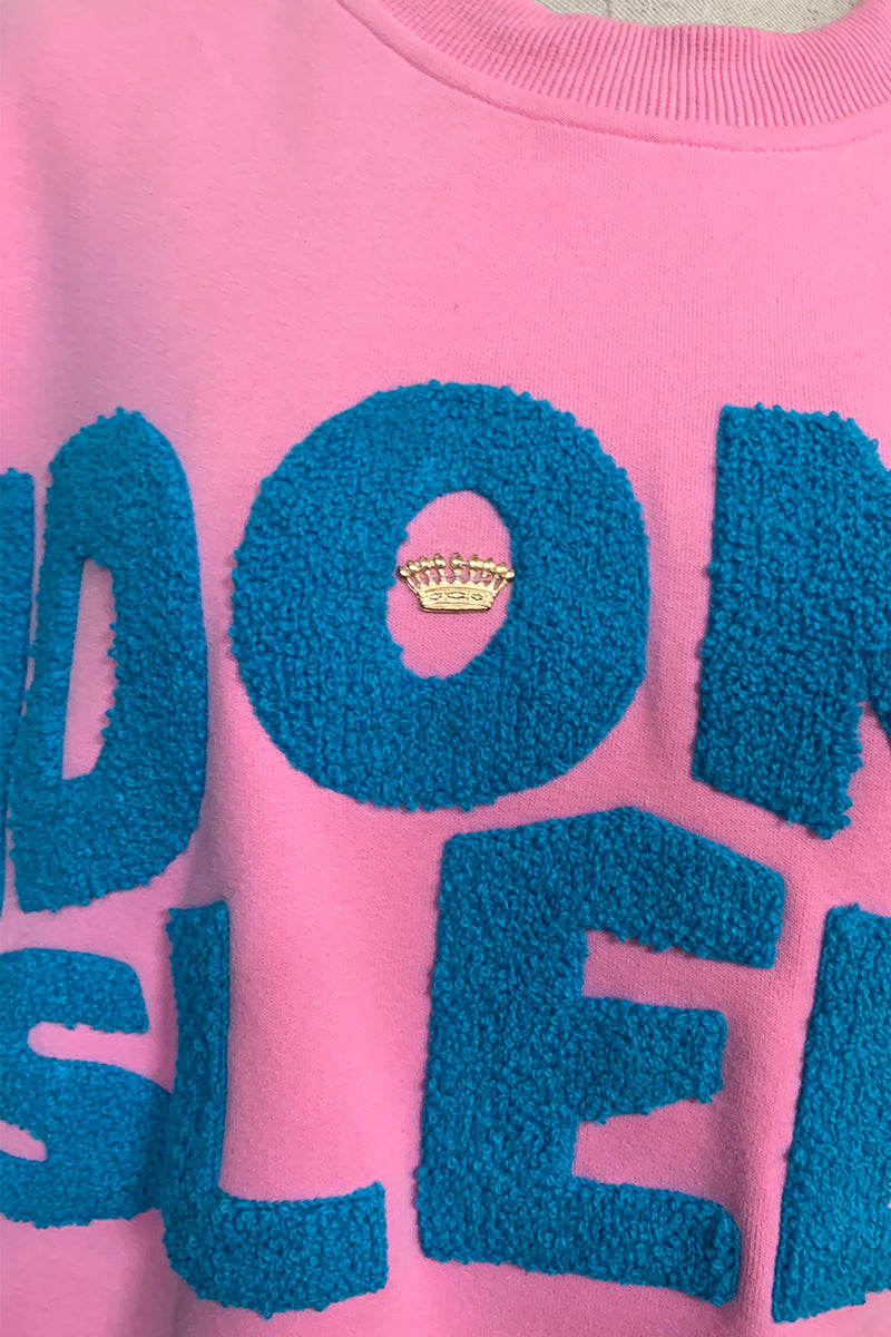 SUDADERA I DONT SLEEP ROSA