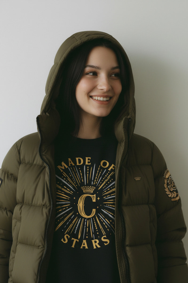 ABRIGO PLUMAS HEREDERA CAQUI