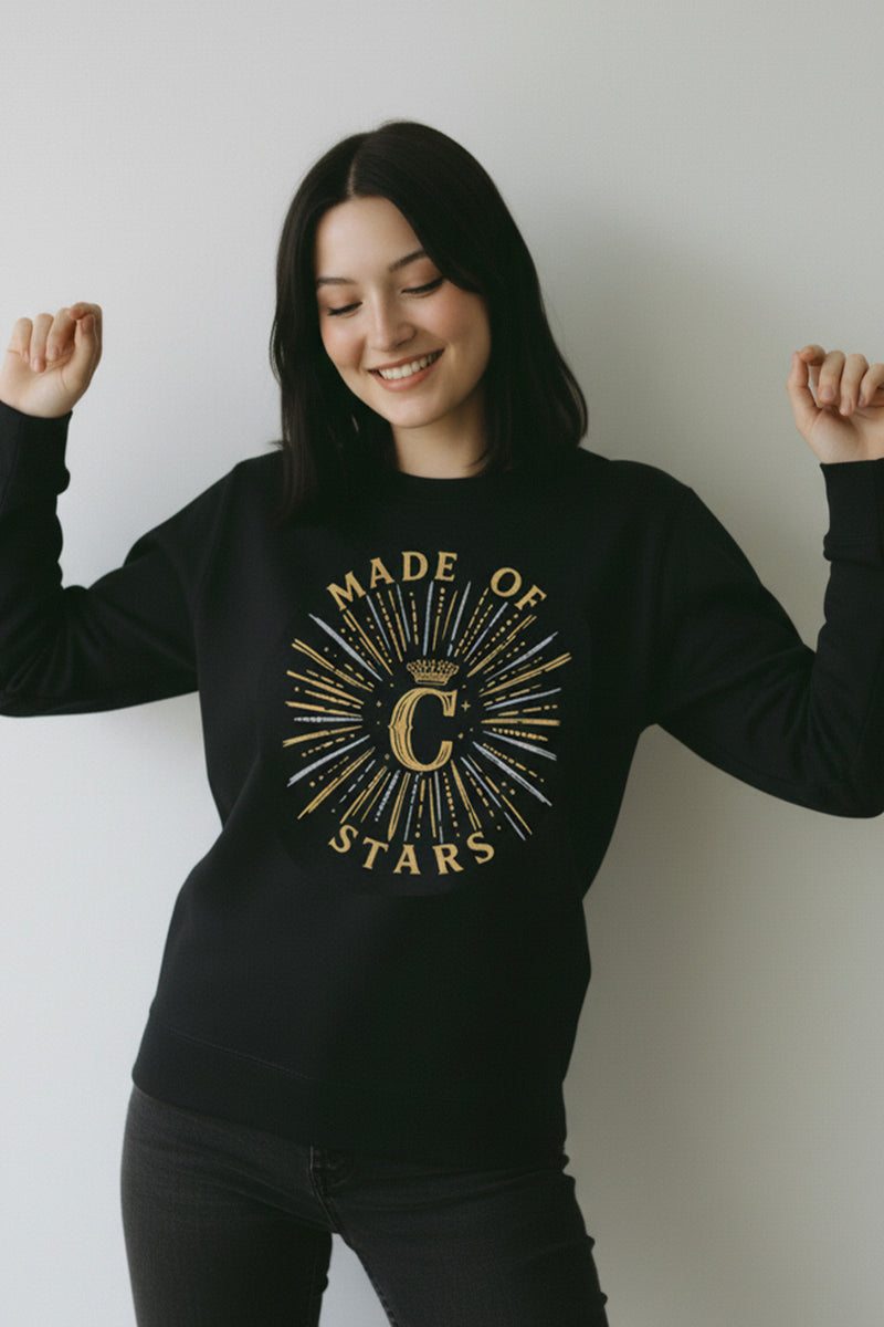 SUDADERA NEGRA STARS