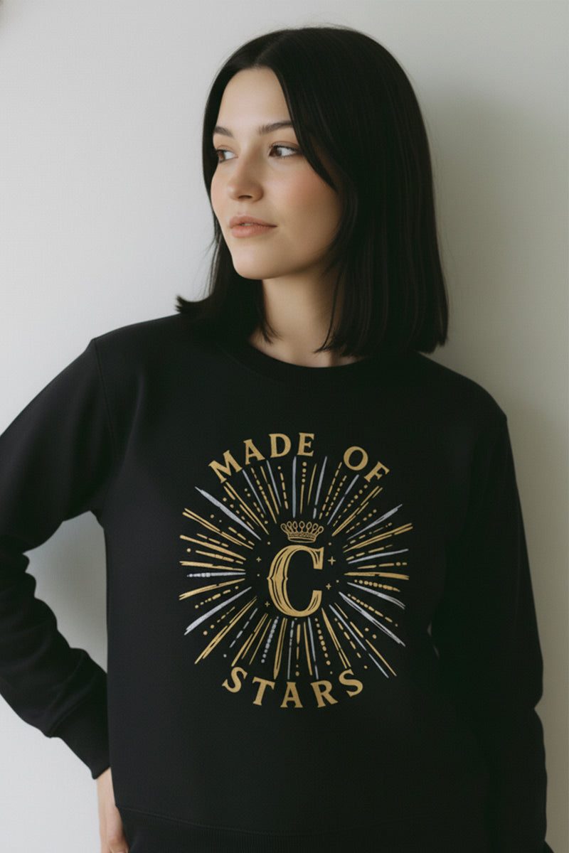 SUDADERA NEGRA STARS