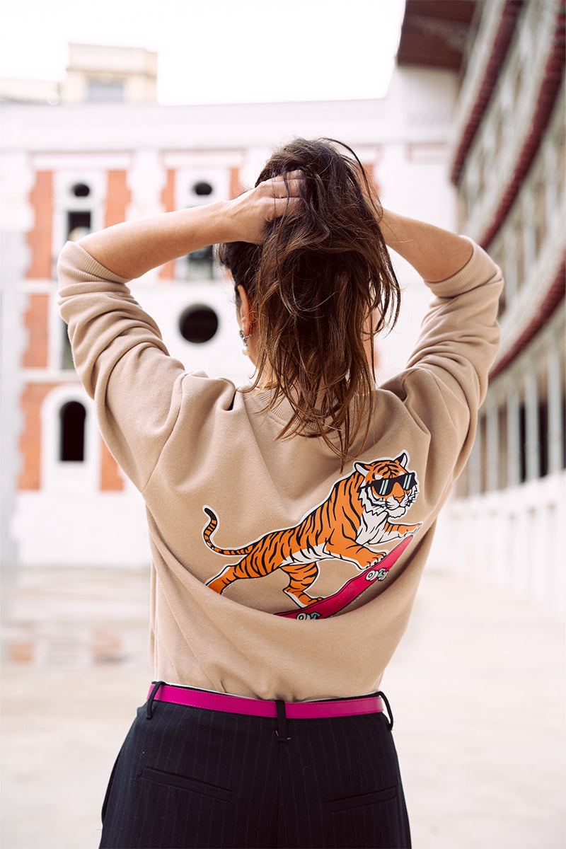 SUDADERA TIGRE CAMEL