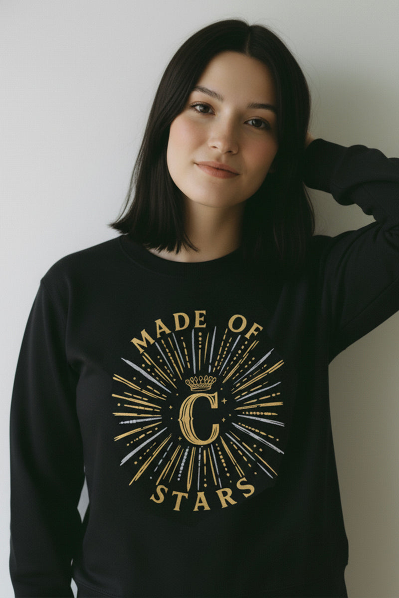 SUDADERA NEGRA STARS